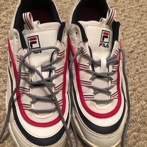Mens White Fila Tennis Shoes -
